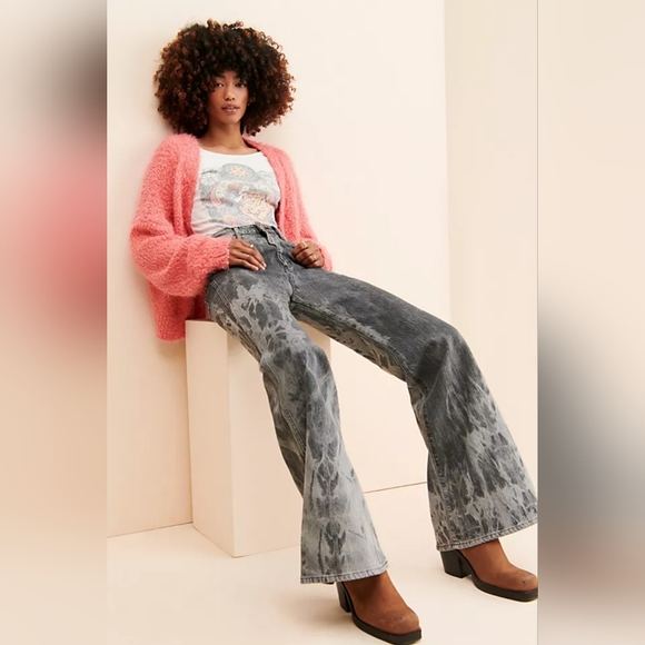 Free People Wrangler Wanderer High Rise Dyed Flare Jeans - Picture 3 of 11